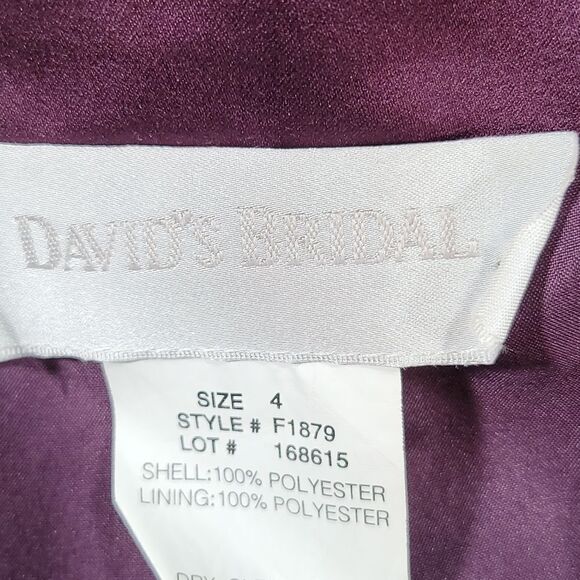 🔹️David's Bridal Plum Satin Skirt Size 4 - Picture 8 of 9